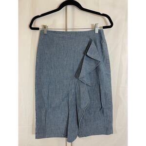 J. Crew Chambray Skirt - Womens Size 2 - Blue